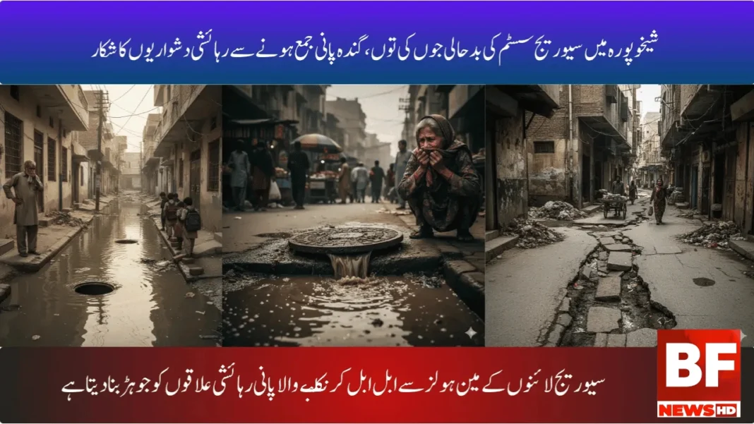 سیوریج لائنوں کے مین ہولز سے ابل ابل کر نکلنے والا پانی رہائشی علاقوں کو جوہڑبنا دیتا ہے