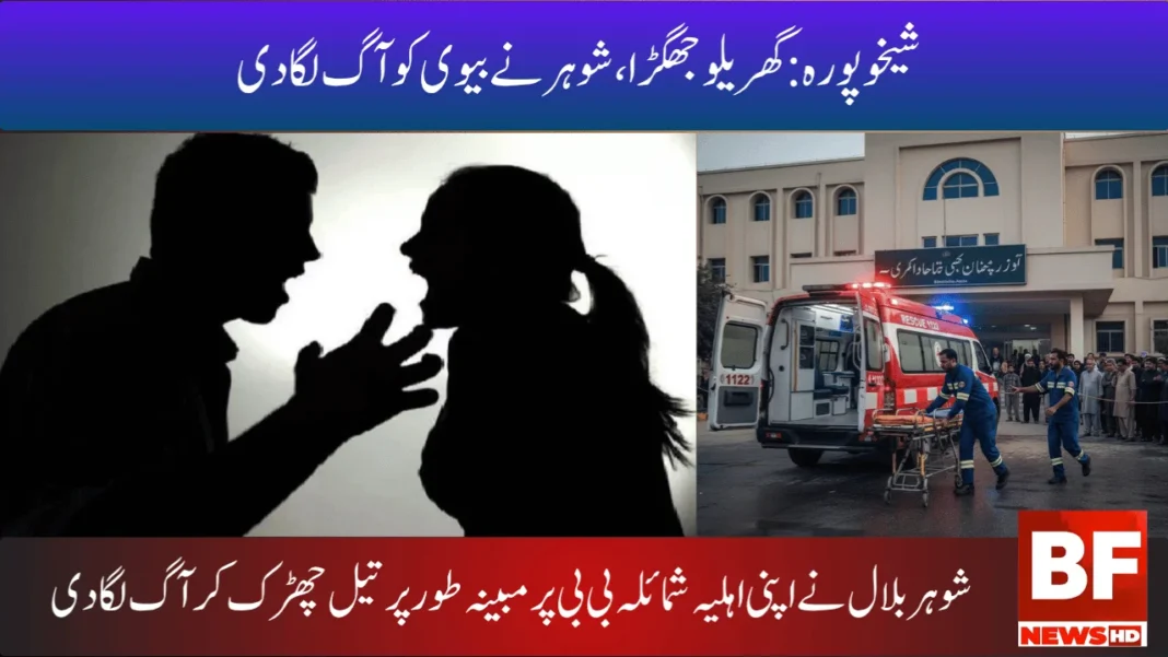 شیخوپورہ گھریلو جھگڑا، شوہر نے بیوی کو آگ لگا دی