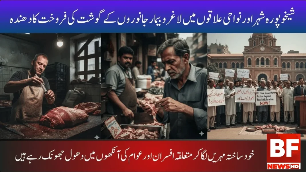 شیخوپورہ شہر اور نواحی علاقوں میں لاغرو بیمار جانوروں کے گوشت کی فروخت